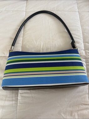 Lime Green & Blue Coastal Core Striped Shoulder Bag Summer Y2K